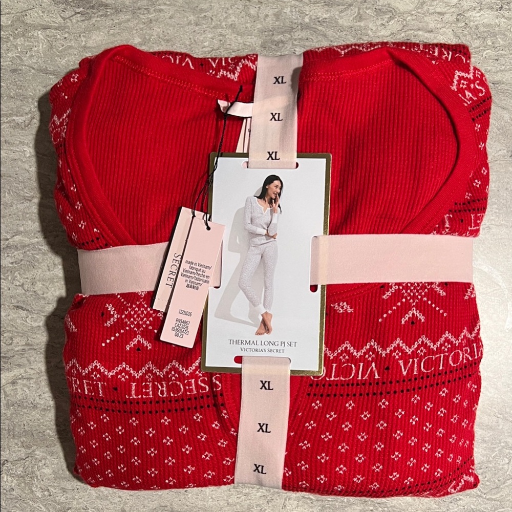 Victoria's Secret Red Thermal Pajama Set